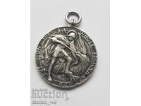 Old English silver medal from 1915