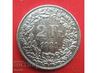 2 Франка 1921 B Швейцария сребро