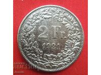 2 Francs 1921 B Switzerland Silver