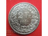 2 Francs 1921 B Switzerland Silver