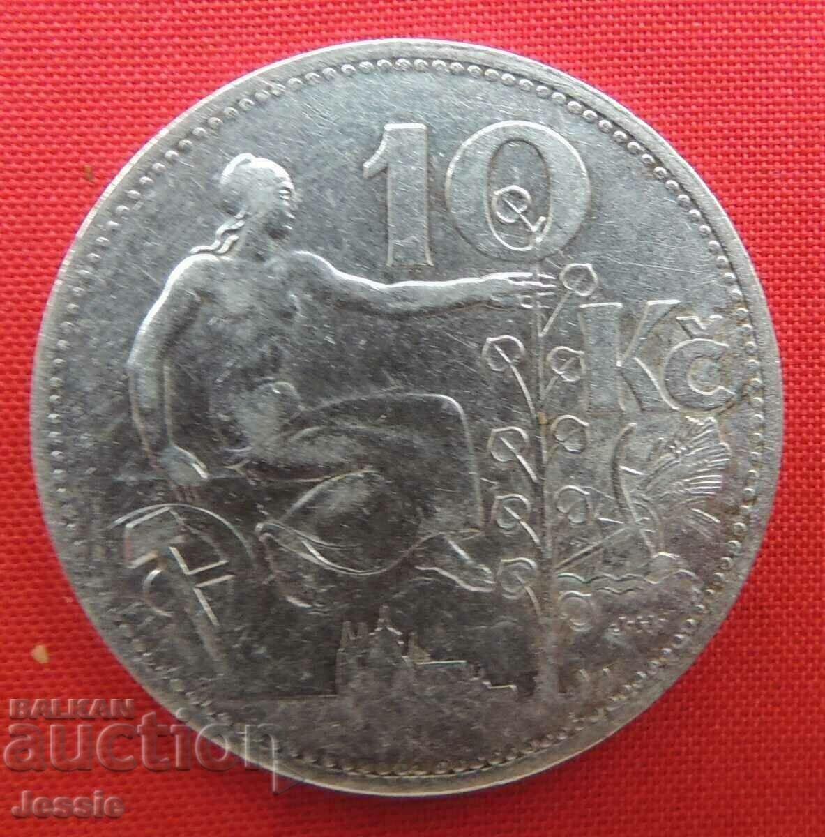 10 корун 1930 Чехословакия сребро
