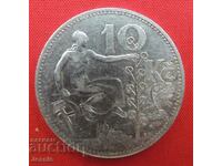 10 coroane 1930 Cehoslovacia argint