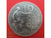 10 koruna 1930 Czechoslovakia silver