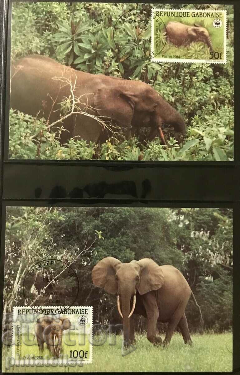 Gabon 1988 - Maxim 4 cărți - WWF