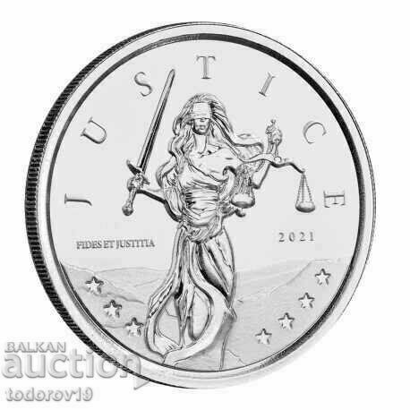 Silver 1oz Justice - Gibraltar 2021