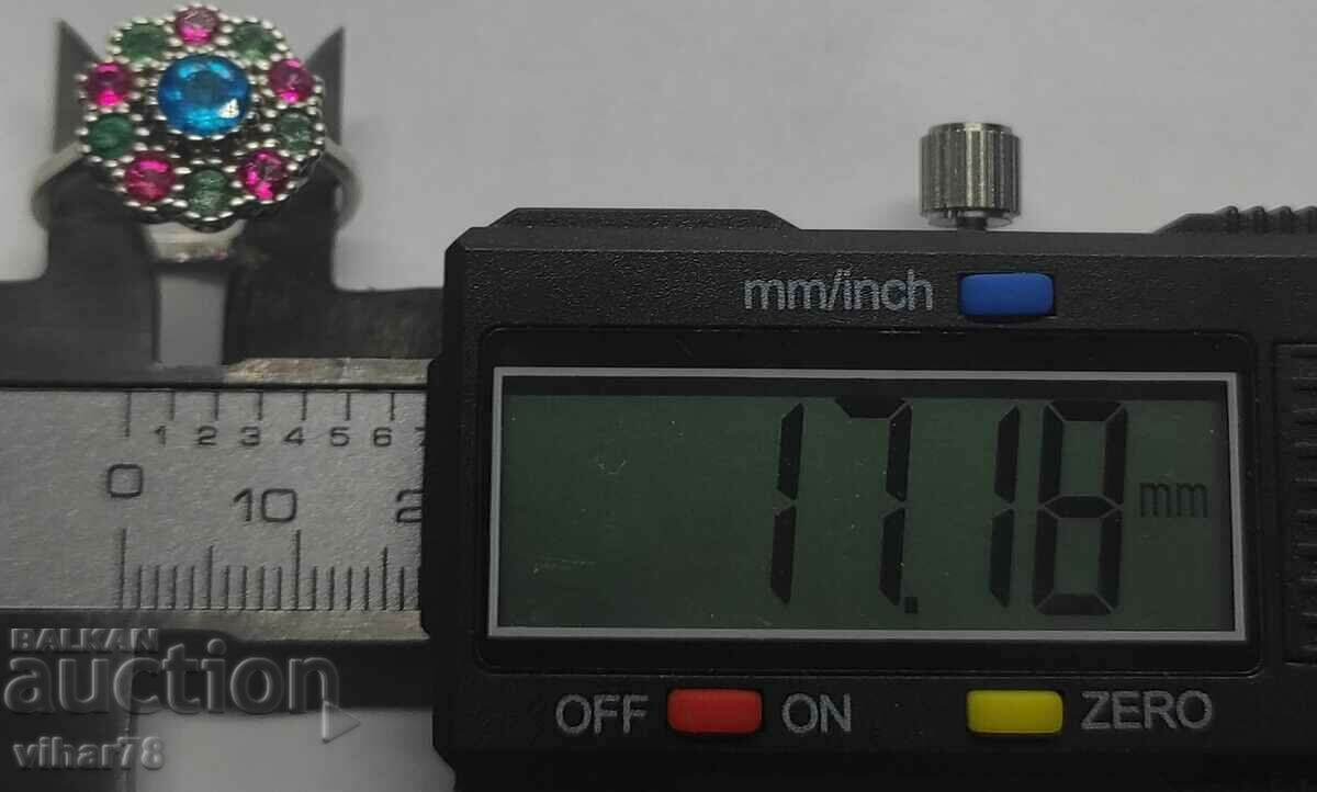 Delivery of Silver women's ring with blue apatite, emerald and pink topaz Delivery of Silver women's ring with blue apatite, emerald and pink topaz