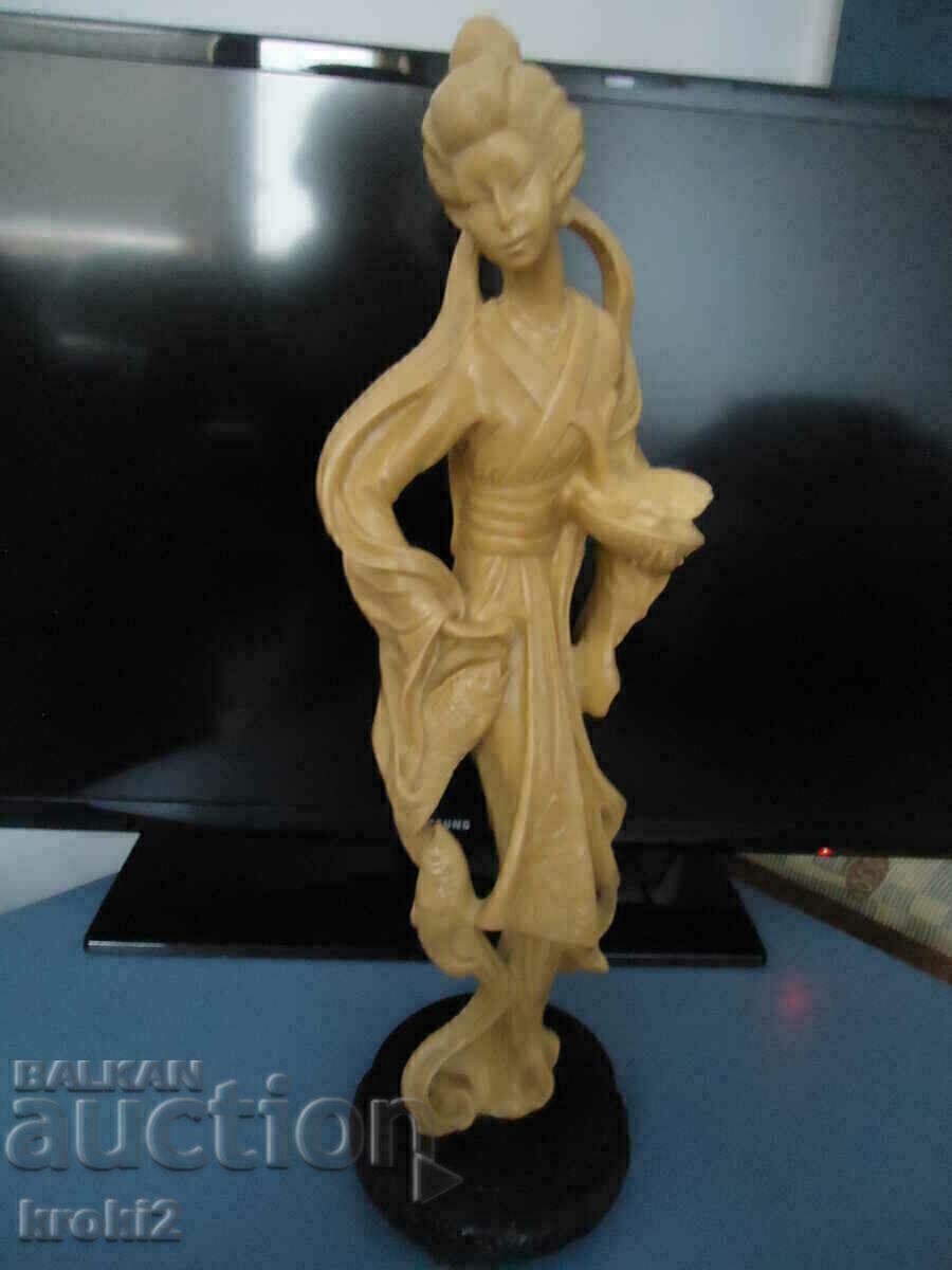 A large figurine of a Japanese female carp fish A large figurine of a Japanese female carp fish