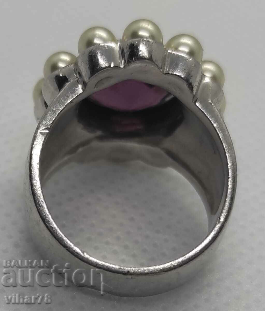 VERY BEAUTIFUL SILVER WOMEN'S RING WITH AMETHYST - 7 VERY BEAUTIFUL SILVER WOMEN'S RING WITH AMETHYST - 7