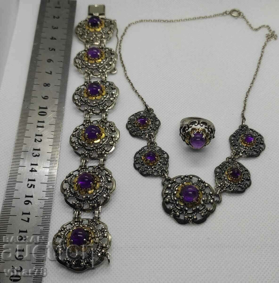 FOARTE FRUMOOS SILVER Set cu colier, bratara, ametist etc - 5