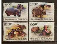 Burundi 2011 Faună / Animale / Hipopotami 8 € MNH