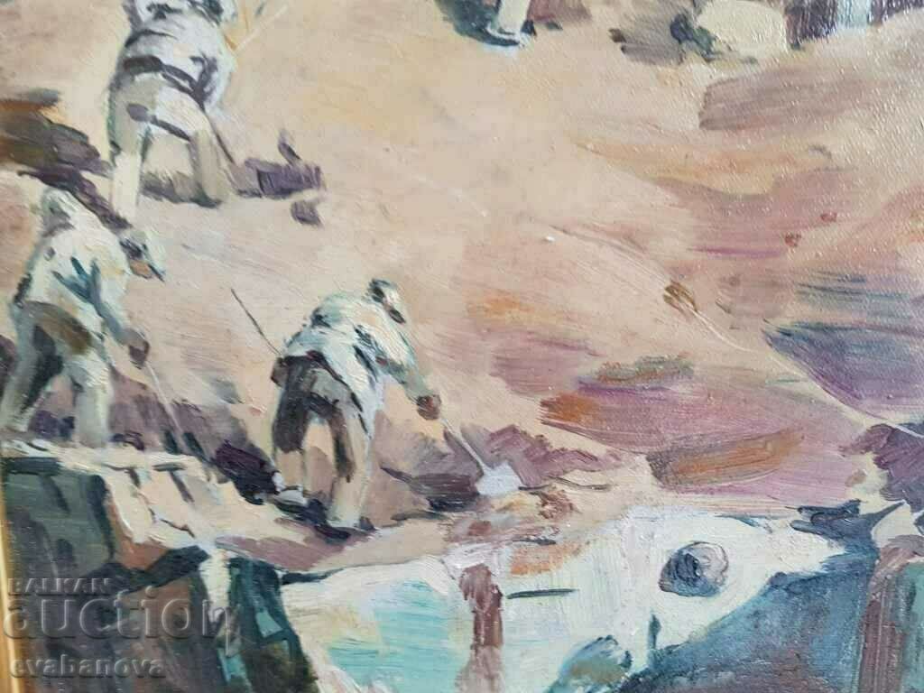 Georgi Zhelezaraov 1897- 1982 Laying the foundations of a house oil - 5 Georgi Zhelezaraov 1897- 1982 Laying the foundations of a house oil - 5