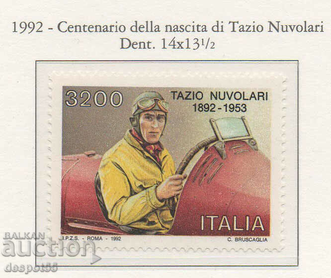 1992. Италия. 100 години от рождението на Тацио Нуволари.
