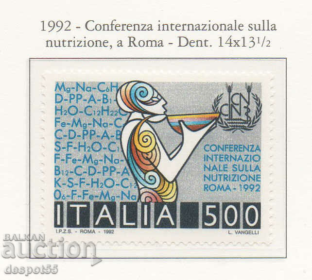 1992. Italia. Conferința Internațională despre Nutriție, Roma.
