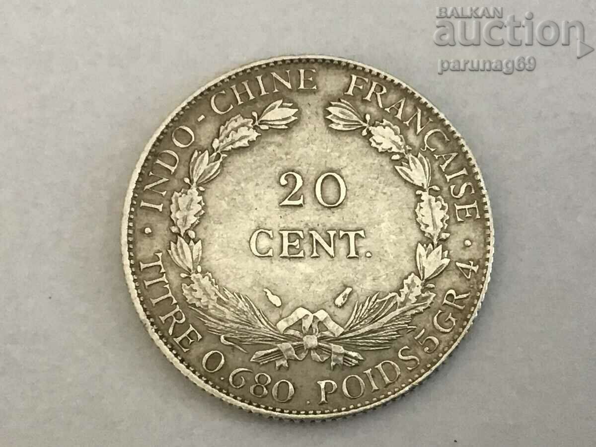 French Indochina 20 centimes 1937