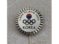 KOREA LAKE PLACID 1980 OLYMPIC GAMES BADGE