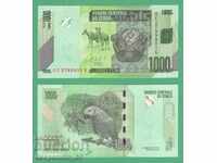 (¯` '• .¸ CONGO DEM.REPUBLIC 1000 franci 2013 UNC ¸. •' ´¯)