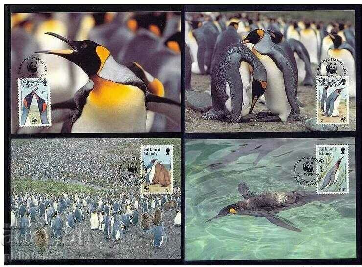 Falkland Islands 1991 - 4 cards Maximum - WWF