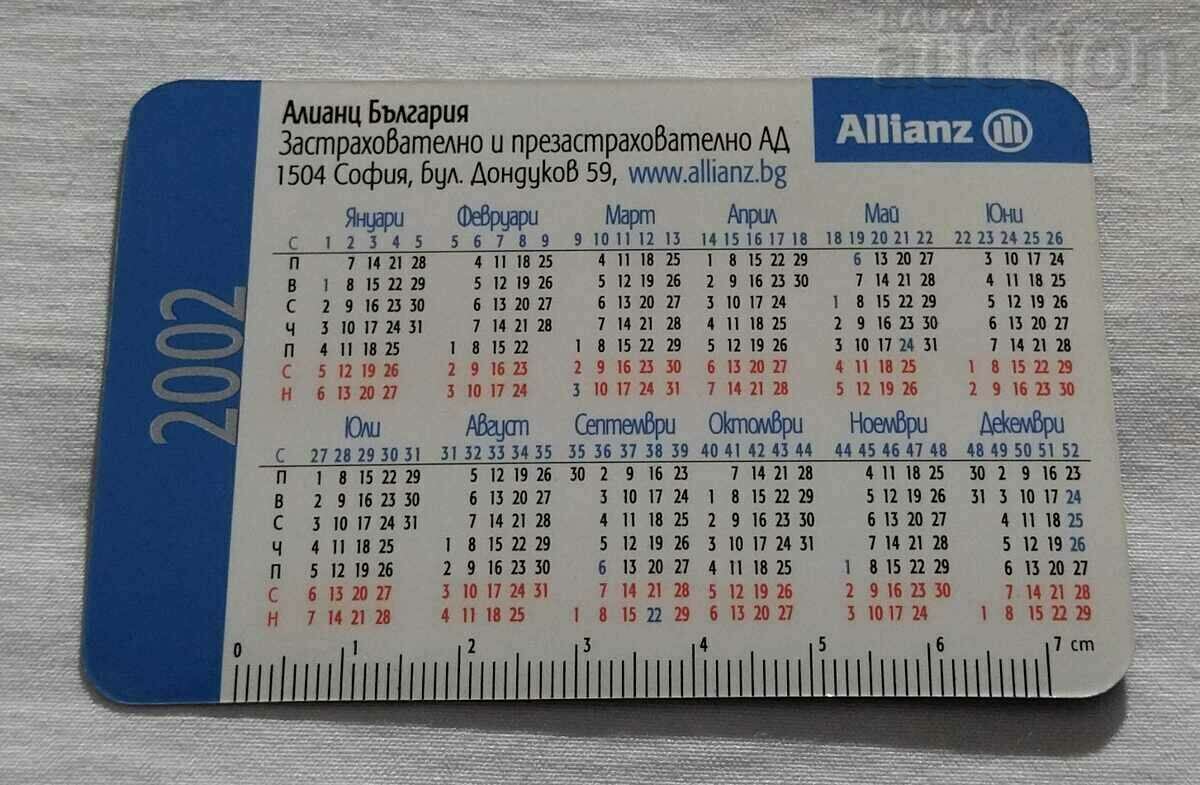 ALLIANCE BULGARIA INSURANCE CALENDAR 2002 with price 0.70 BGN | € 0.36 ALLIANCE BULGARIA INSURANCE CALENDAR 2002 with price 0.70 BGN | € 0.36