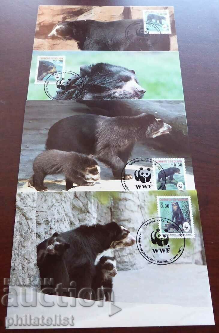 Βολιβία 1991 - 4 κάρτες Maximum - WWF