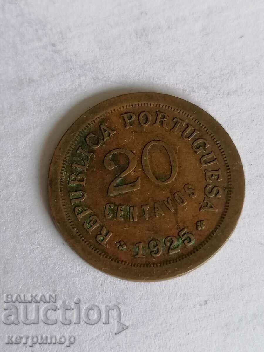 20 сентаво Португалия 1925 г.