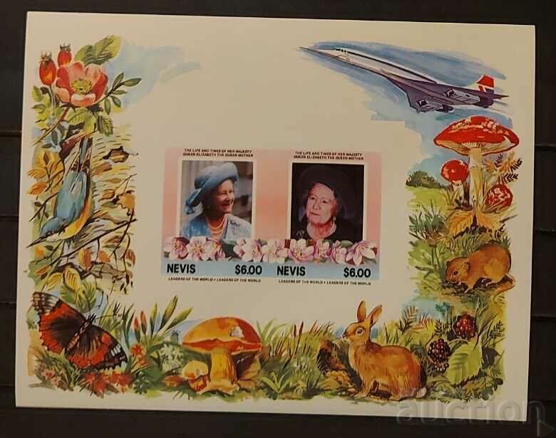 Невис 1985 Личности/Самолети/Птици Блок MNH