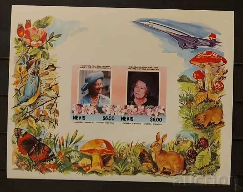 Nevis 1985 Personalități/Avioane/Păsări Block MNH