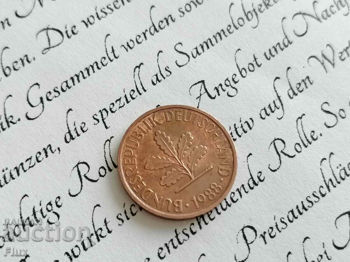 Coin - Germany - 2 pfennigs 1988; J series with price 0.85 BGN | € 0.43 Coin - Germany - 2 pfennigs 1988; J series with price 0.85 BGN | € 0.43