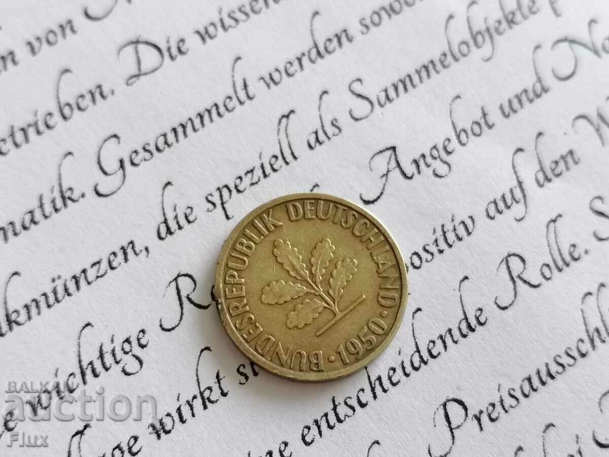 Coin - Germany - 5 pfennigs 1950; F series with price 0.90 BGN | € 0.46 Coin - Germany - 5 pfennigs 1950; F series with price 0.90 BGN | € 0.46