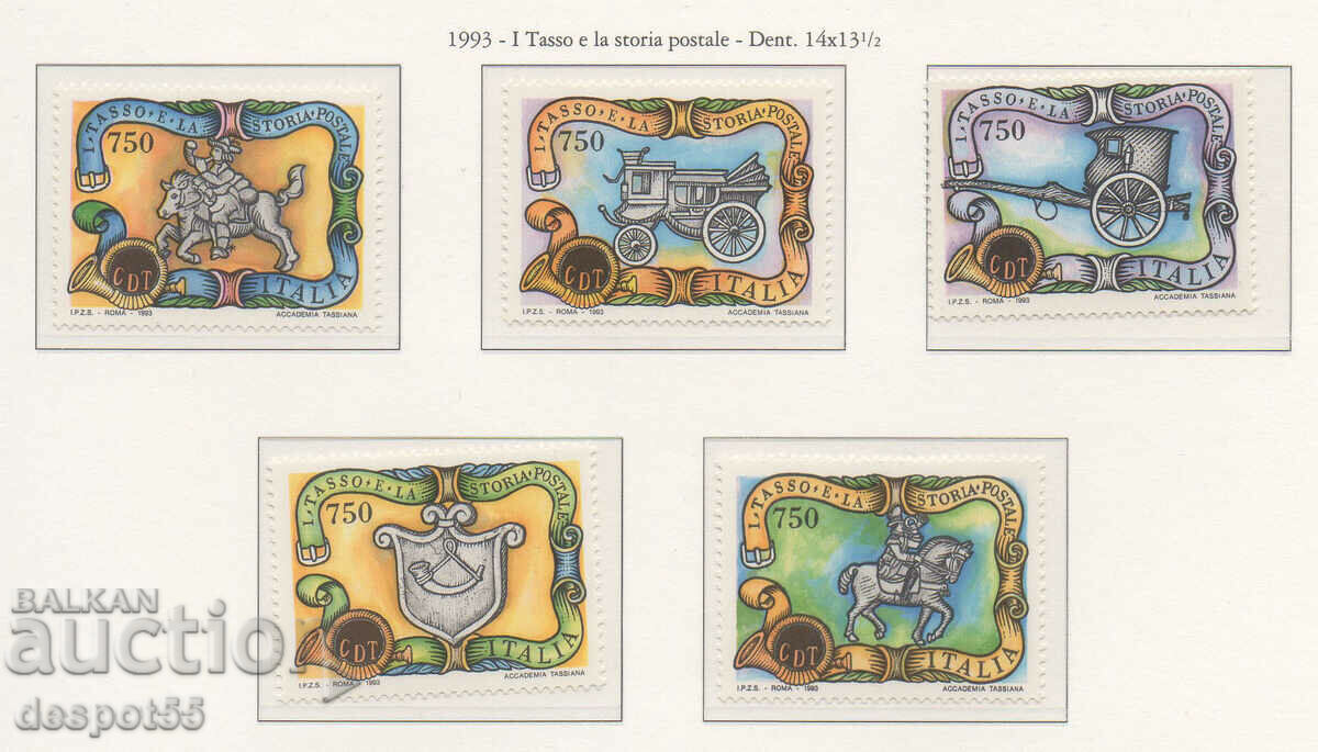 1993. Italia. Istoricul oficiului poștal.