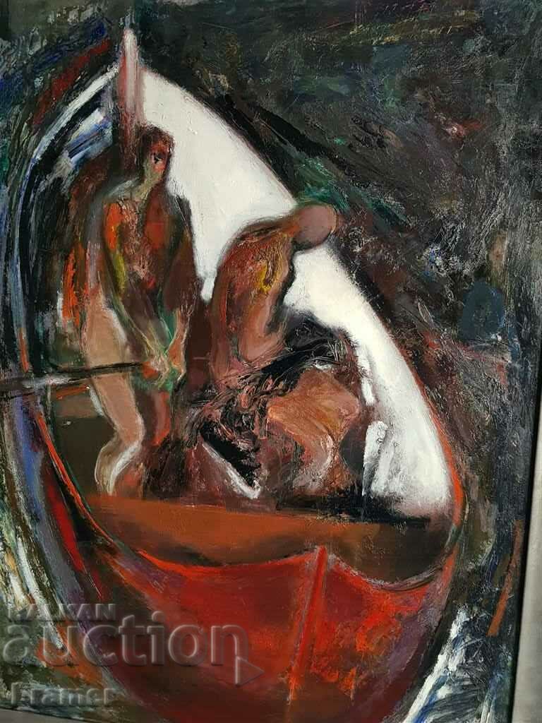 Auction Petar Pironkov Rybolov 2005 Large oil painting Auction Petar Pironkov Rybolov 2005 Large oil painting