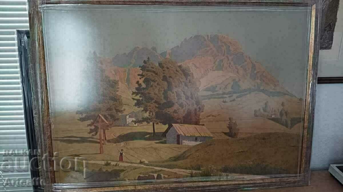 Large color lithograph