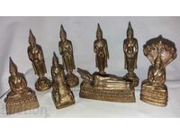 Colecție de figuri vechi Buddha din bronz - 8 piese