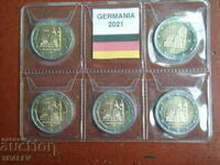 2 Euro 2021 Germany A, D, F, G, J "Sachsen" Германия 2 евро