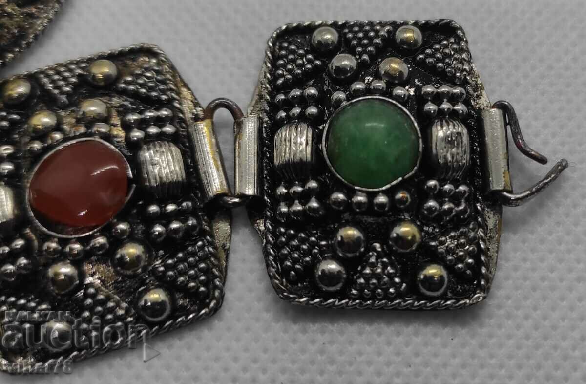 Old women's set with stones-bracelet, earrings and pendant - 5