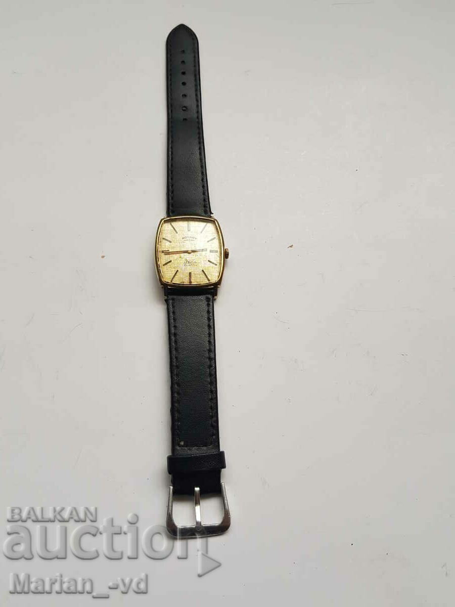 Auction  Rotary 17 Jewel 1970s gold-plated mechanical men's watch.