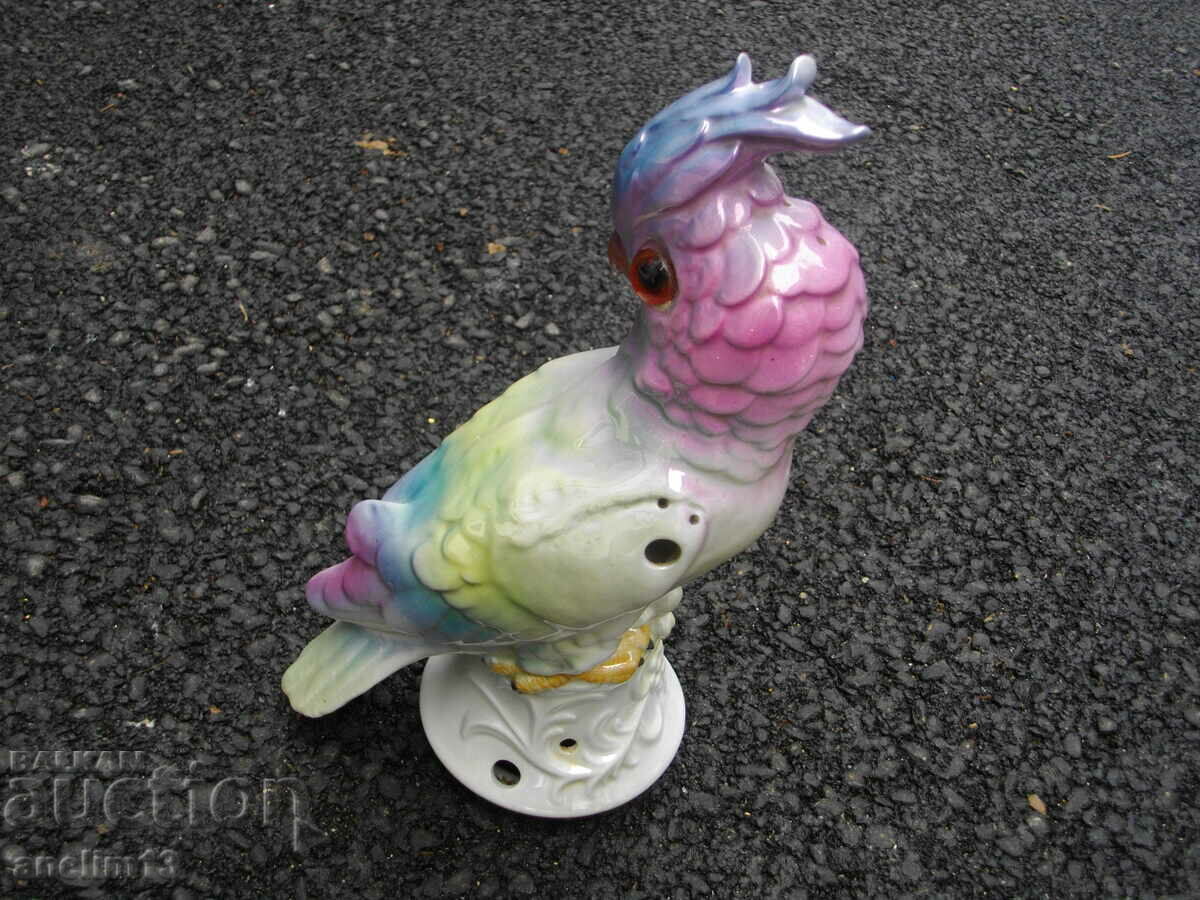 Auction OLD PORCELAIN NIGHT LAMP PARROT BODY Auction OLD PORCELAIN NIGHT LAMP PARROT BODY