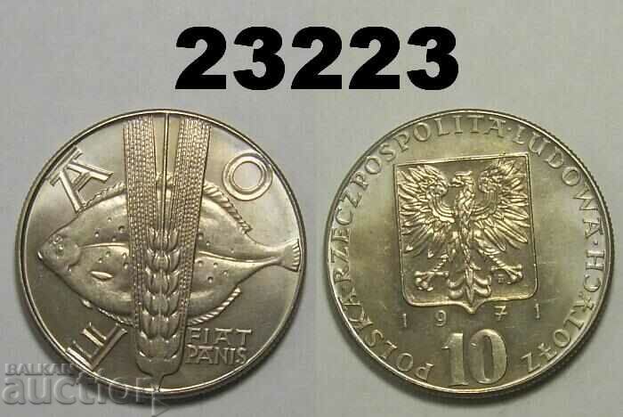 Poland 10 zlotys 1971 UNC Fine FAO
