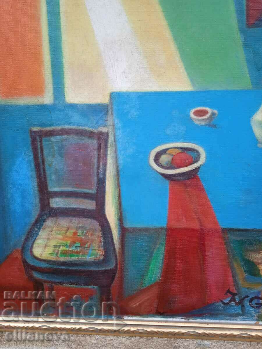 K-on canvas oil Ivan Getsov in a frame signed 80/60cm with price 800.00 BGN | € 409.03 K-on canvas oil Ivan Getsov in a frame signed 80/60cm with price 800.00 BGN | € 409.03