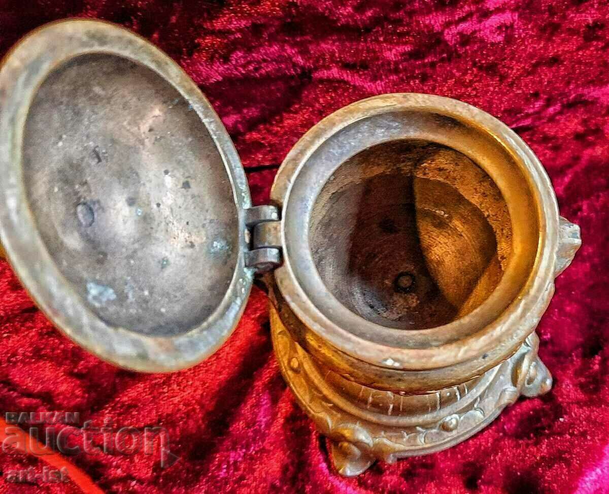 Antique French Bronze Inkwell - 5 Antique French Bronze Inkwell - 5