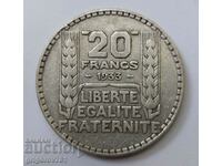 20 Φράγκα Ασημένιο Γαλλία 1933 - Ασημένιο νόμισμα #4
