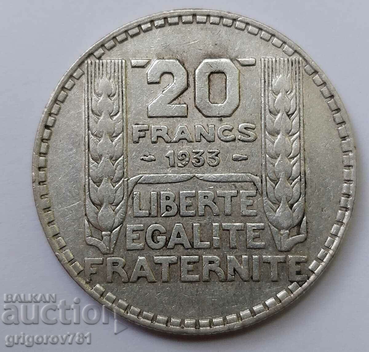 20 Francs Silver France 1933 - Silver Coin #7