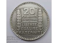 20 франка сребро Франция 1933 -  сребърна монета #9