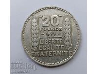 20 франка сребро Франция 1933 -  сребърна монета #13