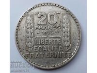 20 франка сребро Франция 1933 -  сребърна монета #15