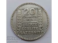 20 франка сребро Франция 1933 -  сребърна монета #22