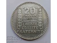 20 франка сребро Франция 1933 -  сребърна монета #25