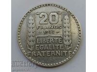 20 франка сребро Франция 1933 -  сребърна монета #29