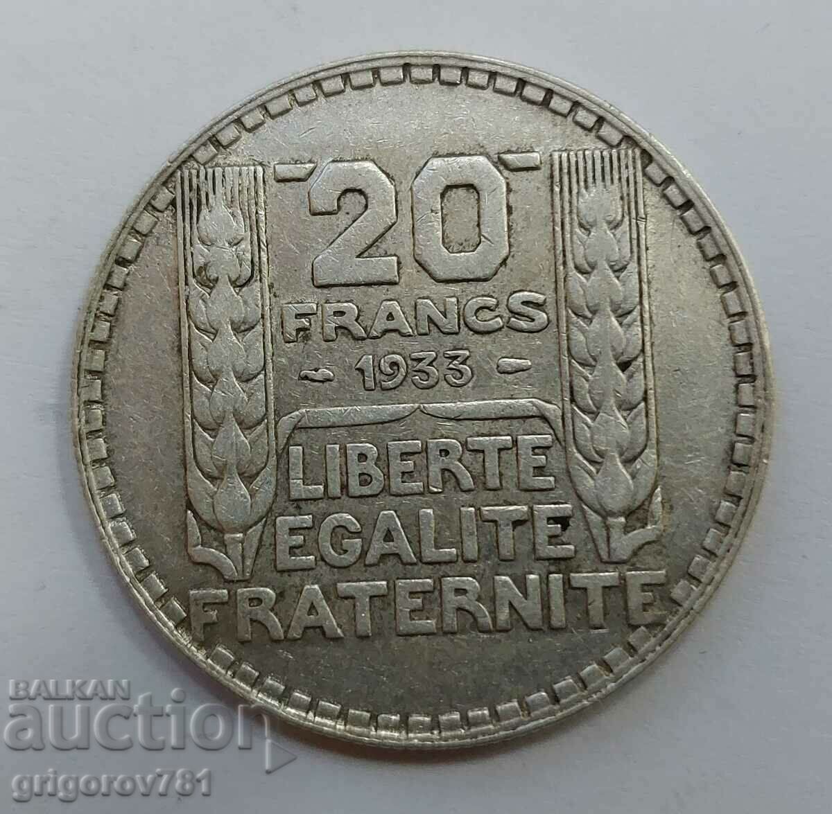 20 Francs Silver France 1933 - Silver Coin #33