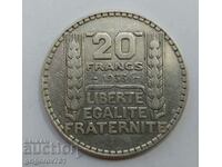 20 франка сребро Франция 1933 -  сребърна монета #34