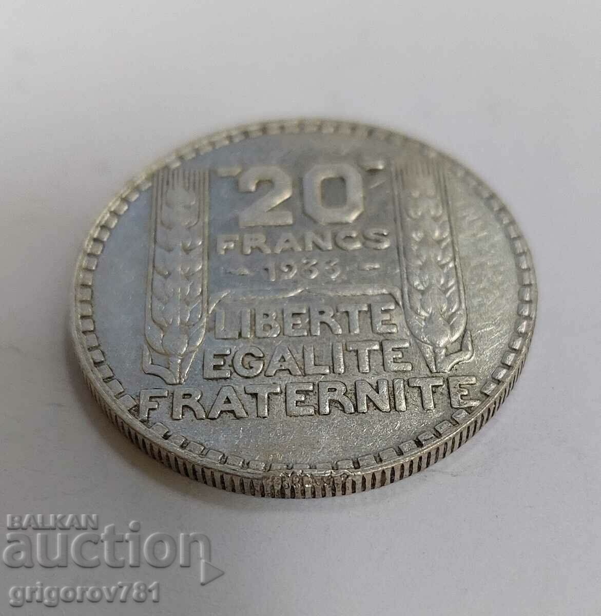 Licitație 20 Franci Argint Franta 1933 - Moneda de argint #38